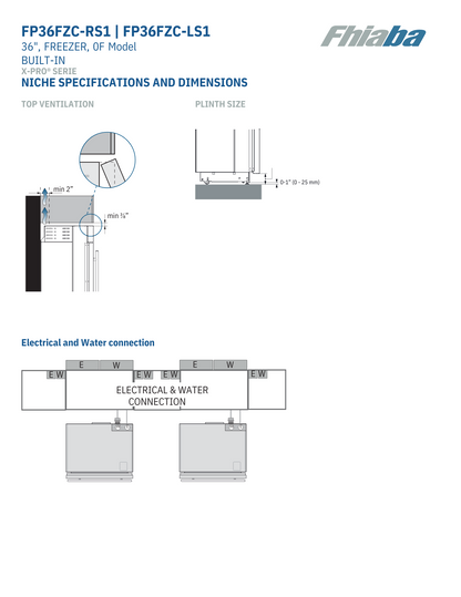 Fhiaba X-Pro Series 36" Built-In Professional Column Freezer with Ice Maker (FP36FZC)