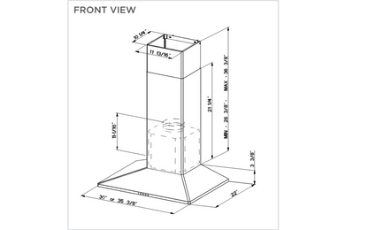 Faber Diamante Wall Canopy Hood 30" 36"