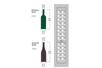 Fhiaba X-Pro Series 18" 52 Bottle Capacity Built-In Top Compressor Professional Column Wine Cellars (FP18WCC)