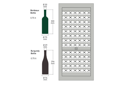 Fhiaba X-Pro Series 36" 186 Bottle Capacity Built-In Top Compressor Professional Column Wine Cellars (FP36WCC)