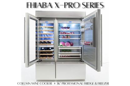 Fhiaba X-Pro Series 36" Built-In Professional Refrigerator and Freezer with Ice Maker (FP36BI)