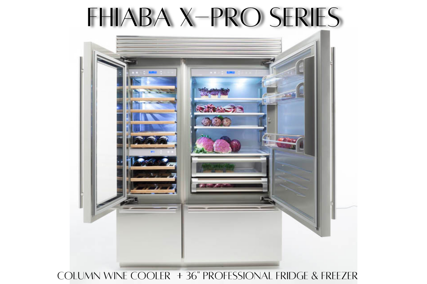 Fhiaba X-Pro Series 24" Built-In Top Compressor Wine Cellar With Bottom Freezer (FP24BWR)