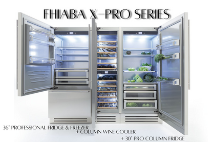 Fhiaba X-Pro Series 36" Built-In Professional Refrigerator and Freezer with Ice Maker (FP36BI)