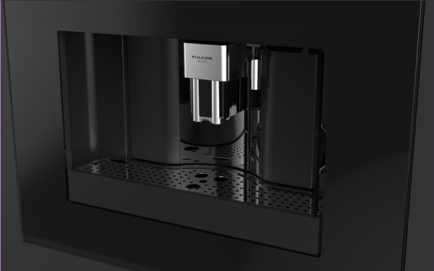 Fulgor Milano 24" 700 Series Built-In Coffee Machine Black Glass (F7BC24B1)