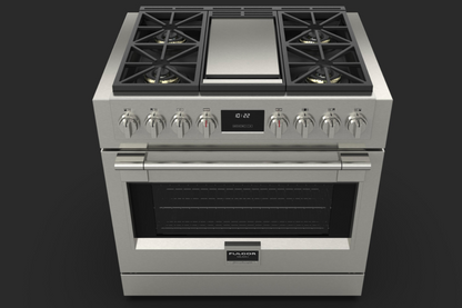 Fulgor Milano 36 in. 600 Series Pro All Gas Range with Griddle and 4 Burners (F6PGR364GS2)