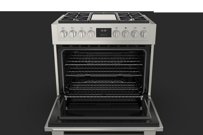 Fulgor Milano 36 in. 600 Series Pro All Gas Range with Griddle and 4 Burners (F6PGR364GS2)