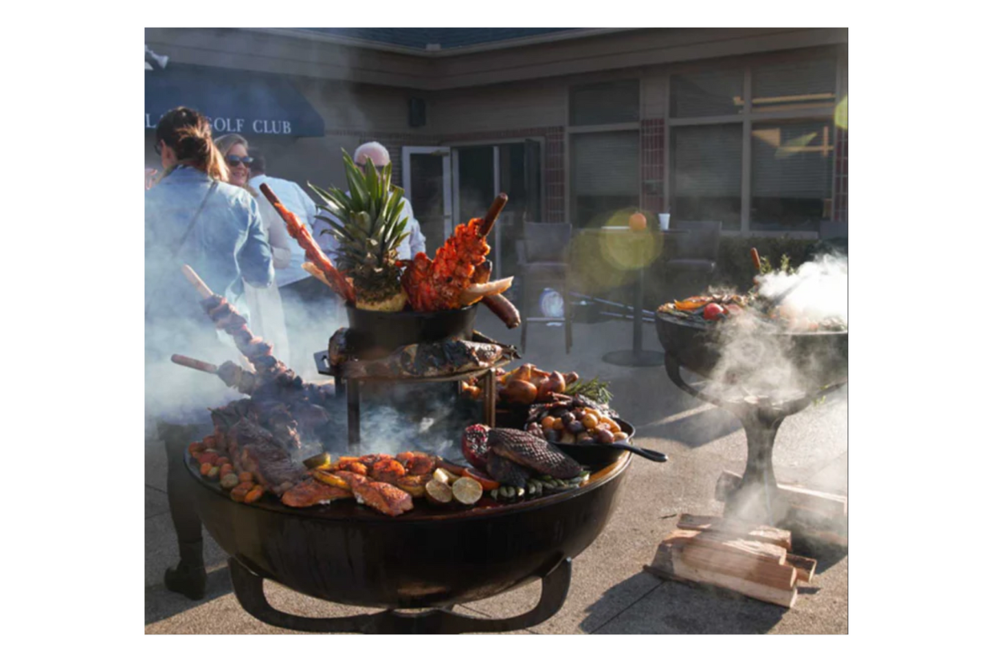 Hemisfyre Ultimate Freestanding Grill and Plancha Griddle using Charcoal and Wood