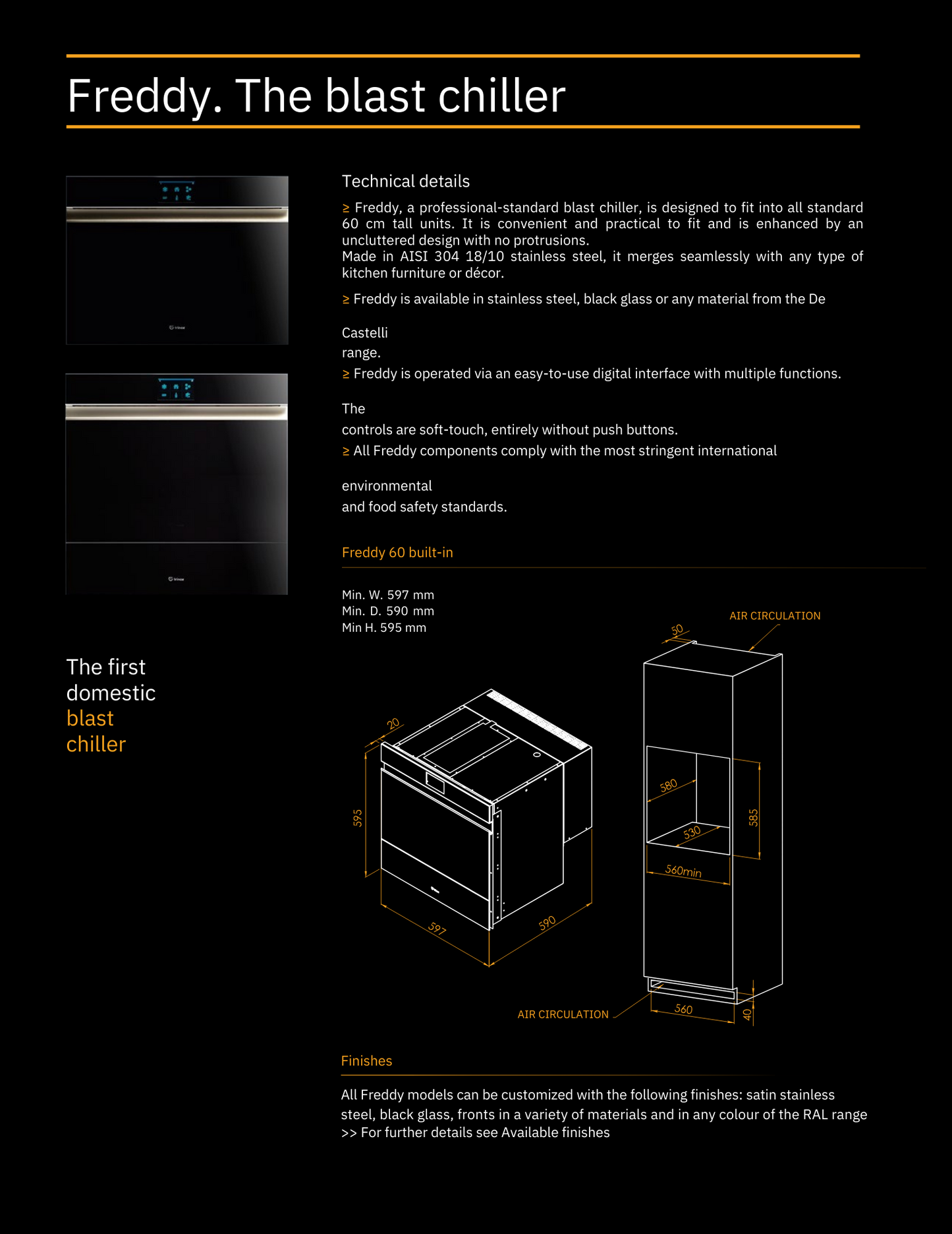 Irinox Blast Chiller Freddy 45 Built In (HF451166005)