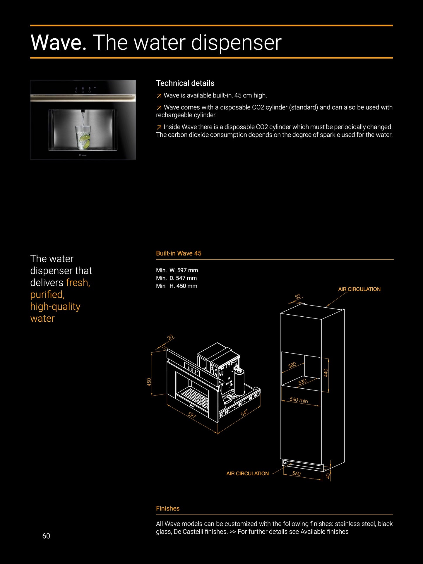 Irinox Wave built-In Hot and Cold Water Dispenser (HW451160001, HW451160007)